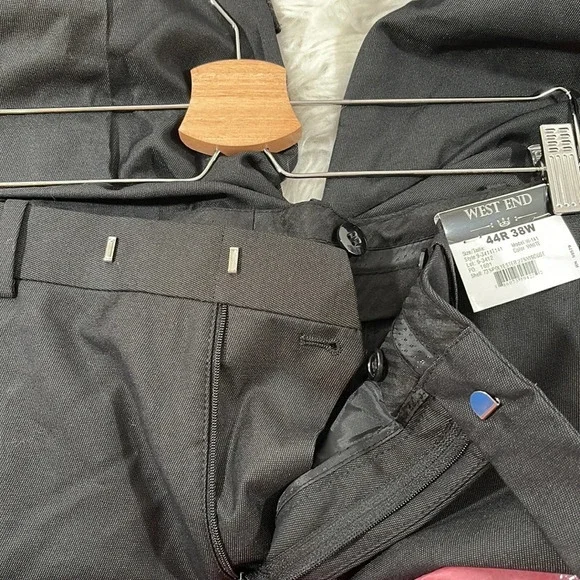WEST END BLACK UNHEMMED DRESS Size 38 W US PANTS MEN With Pockets NEW - Picture 4 of 8